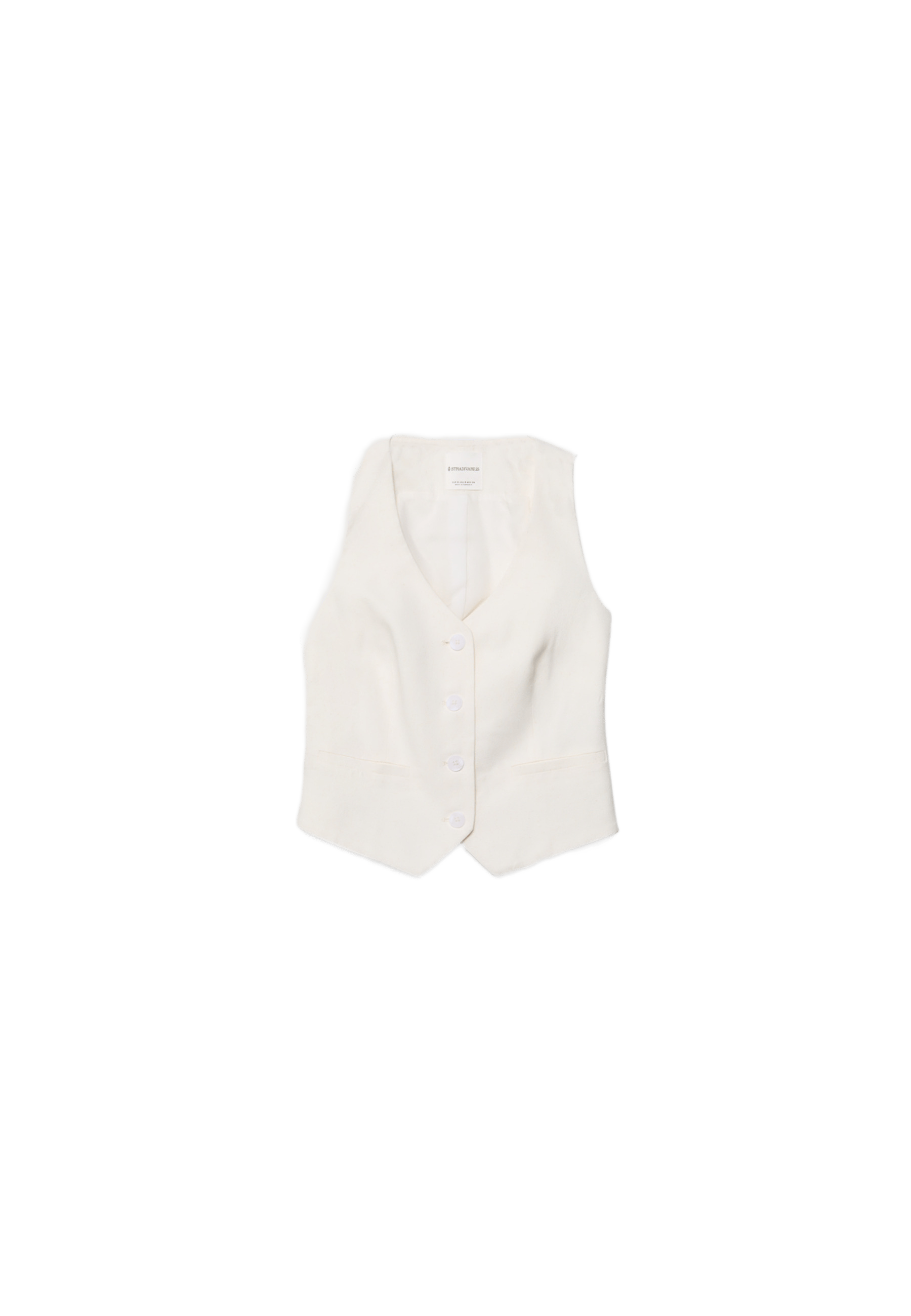 Basic linen blend waistcoat — White