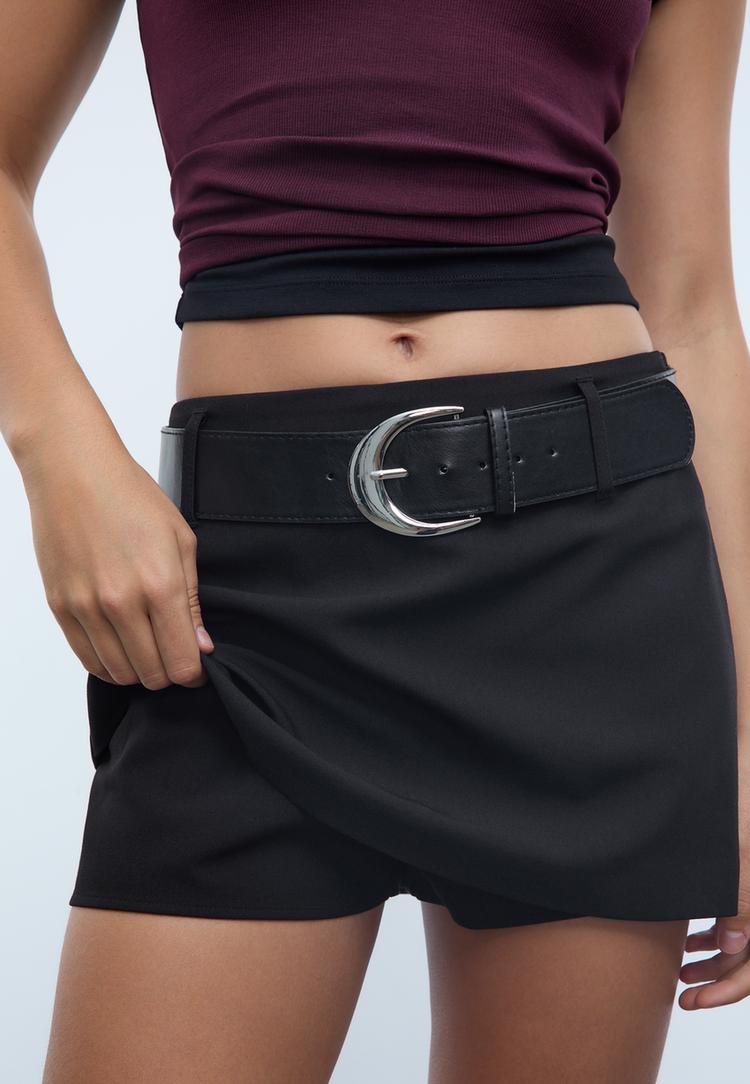 mini falda pantalon vestir cinturon