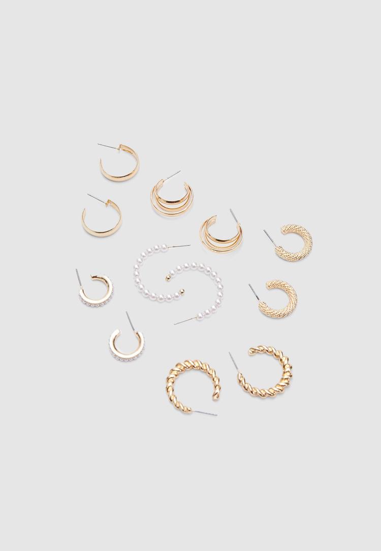 set 6 aros perlas