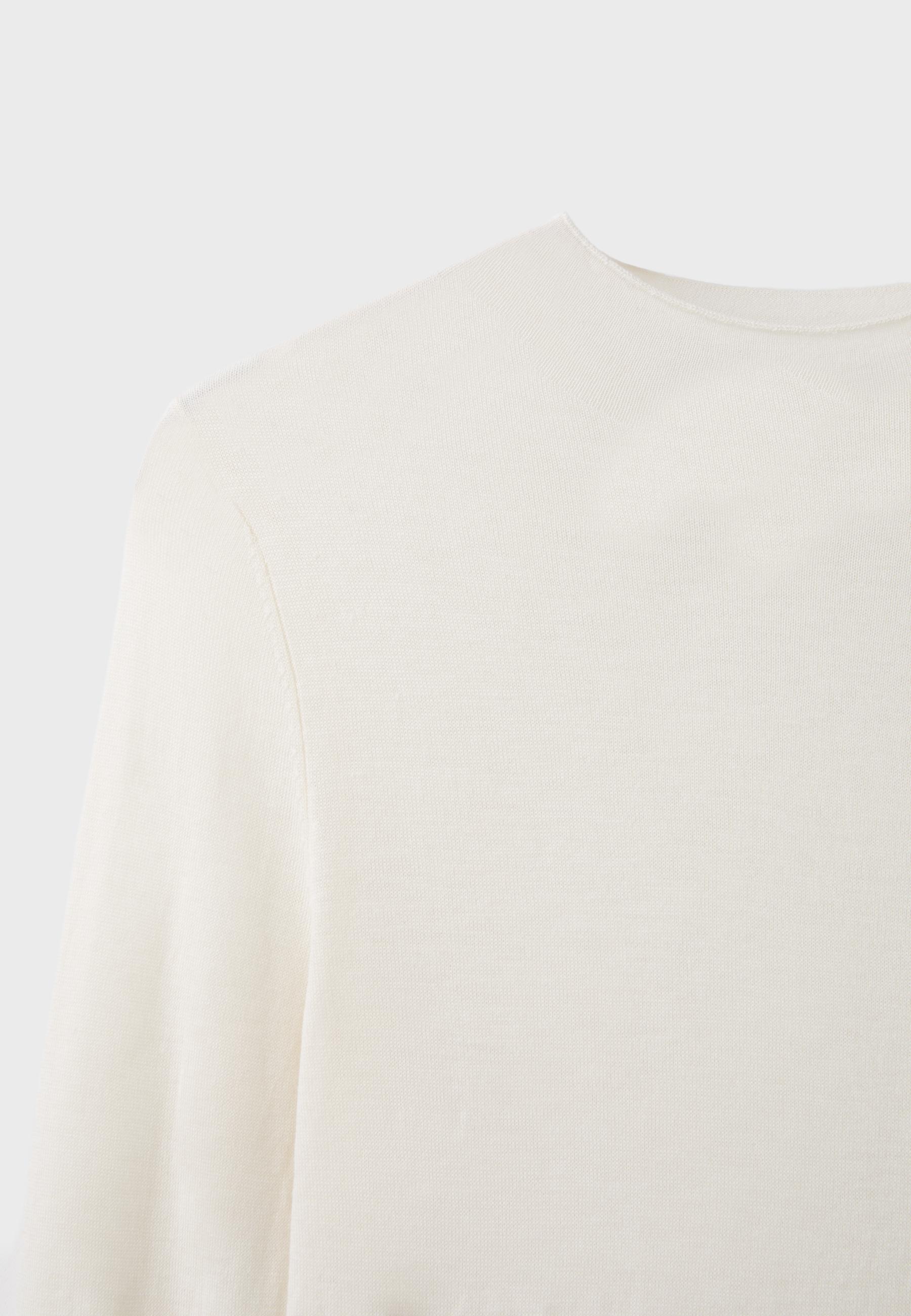 Stradivarius Basic yün ipek Perkins yaka kazak görsel 4