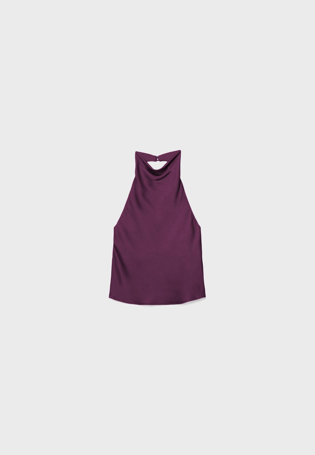 Satin halter top — Purple