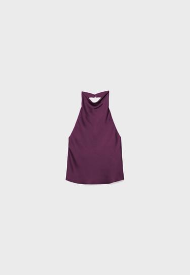 Satin halter top — Purple 6