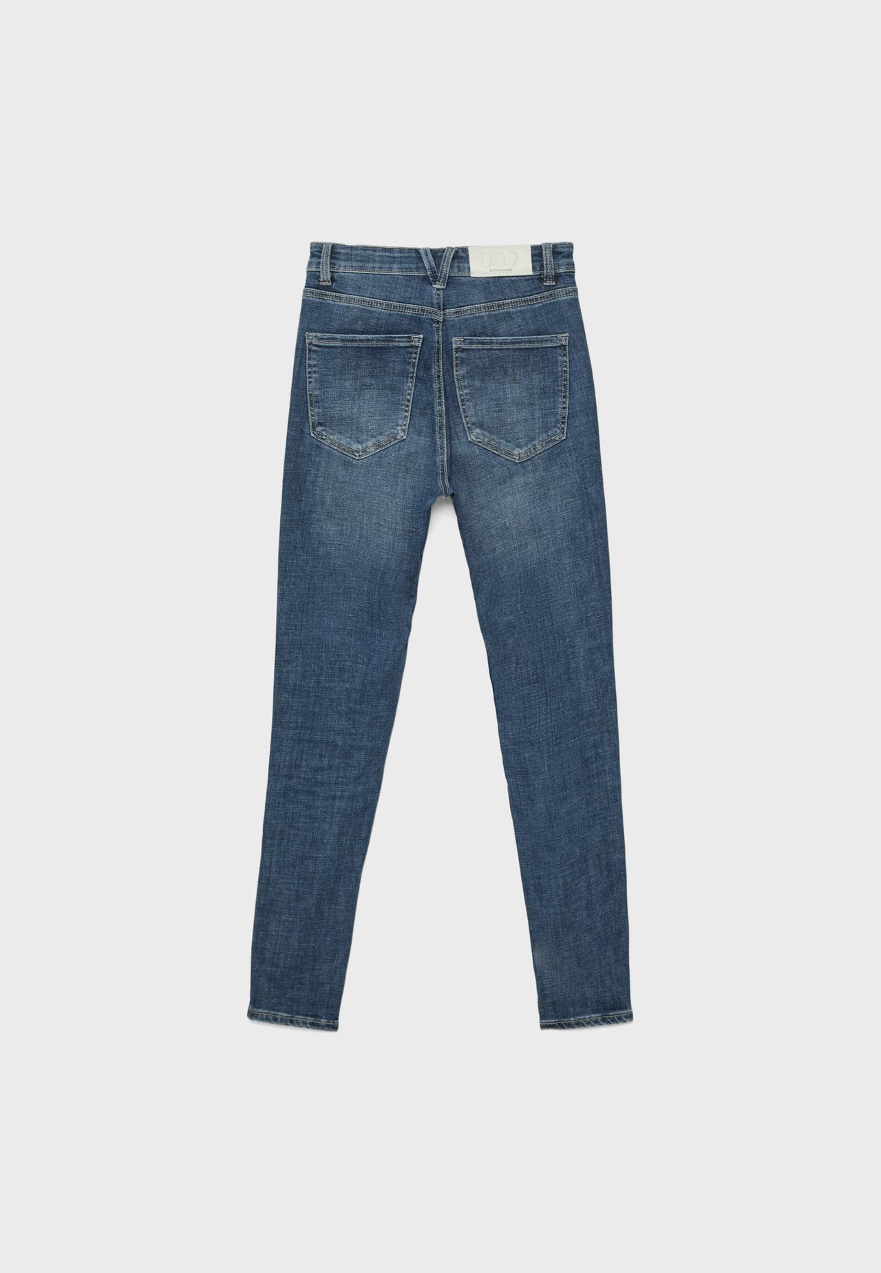 D09 Super high-waist skinny jeans — MEDIUM BLUE DENIM