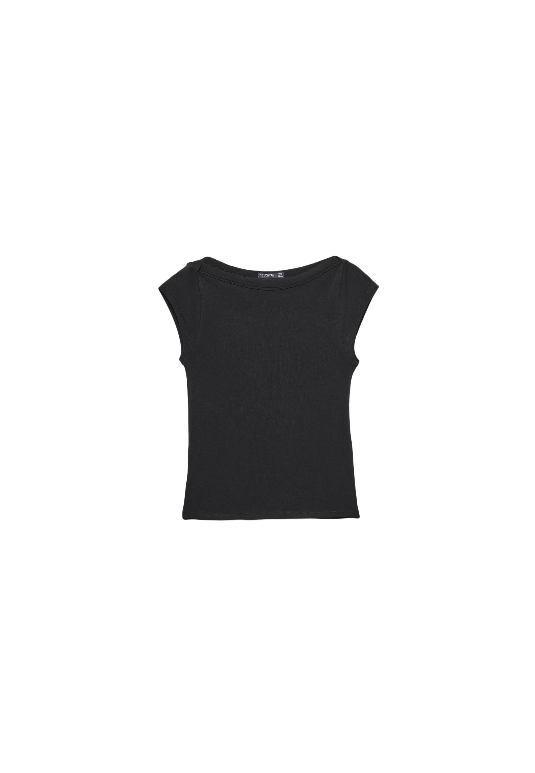 Basic boat neck T-shirt — Black