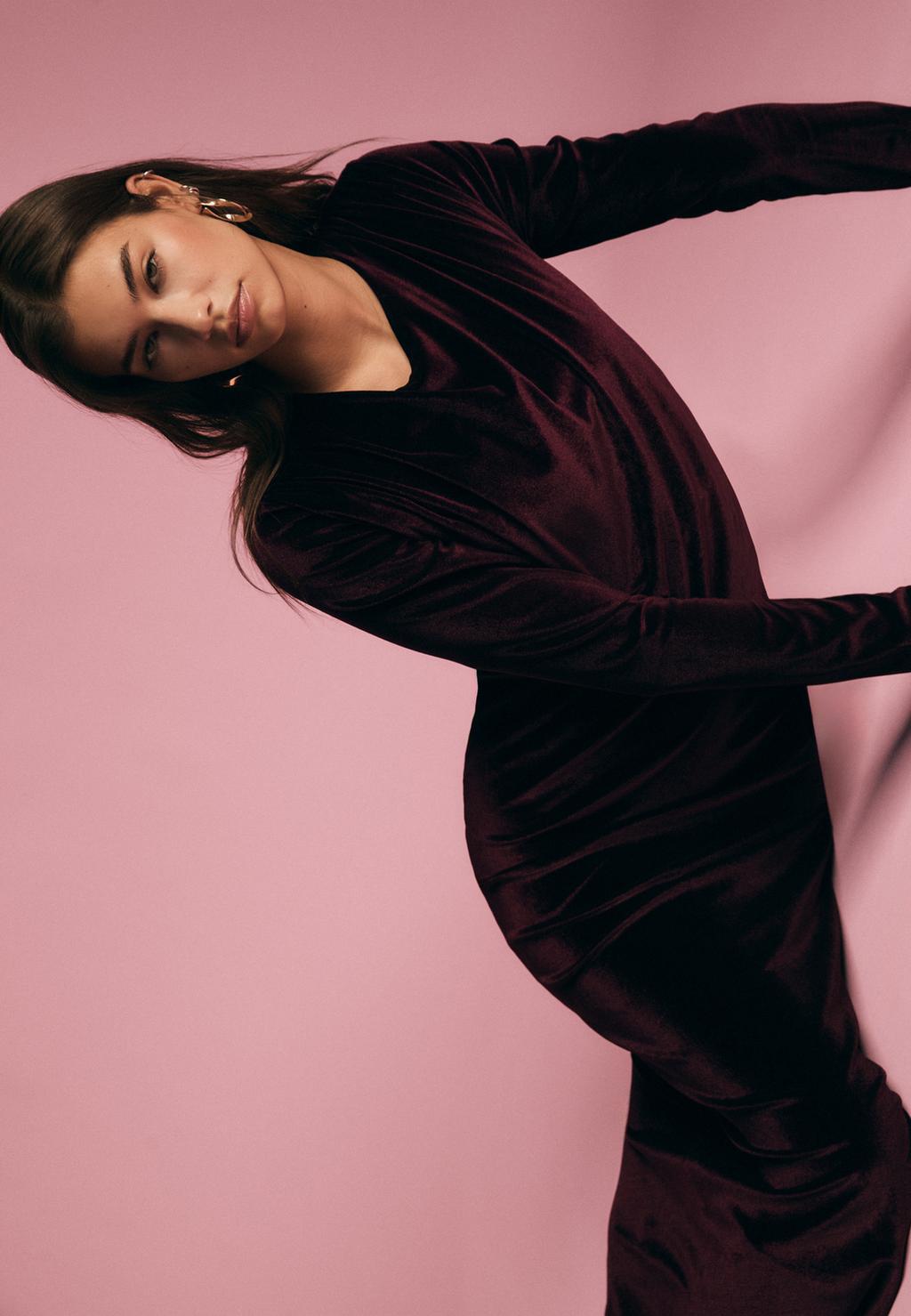 Velvet midi dress