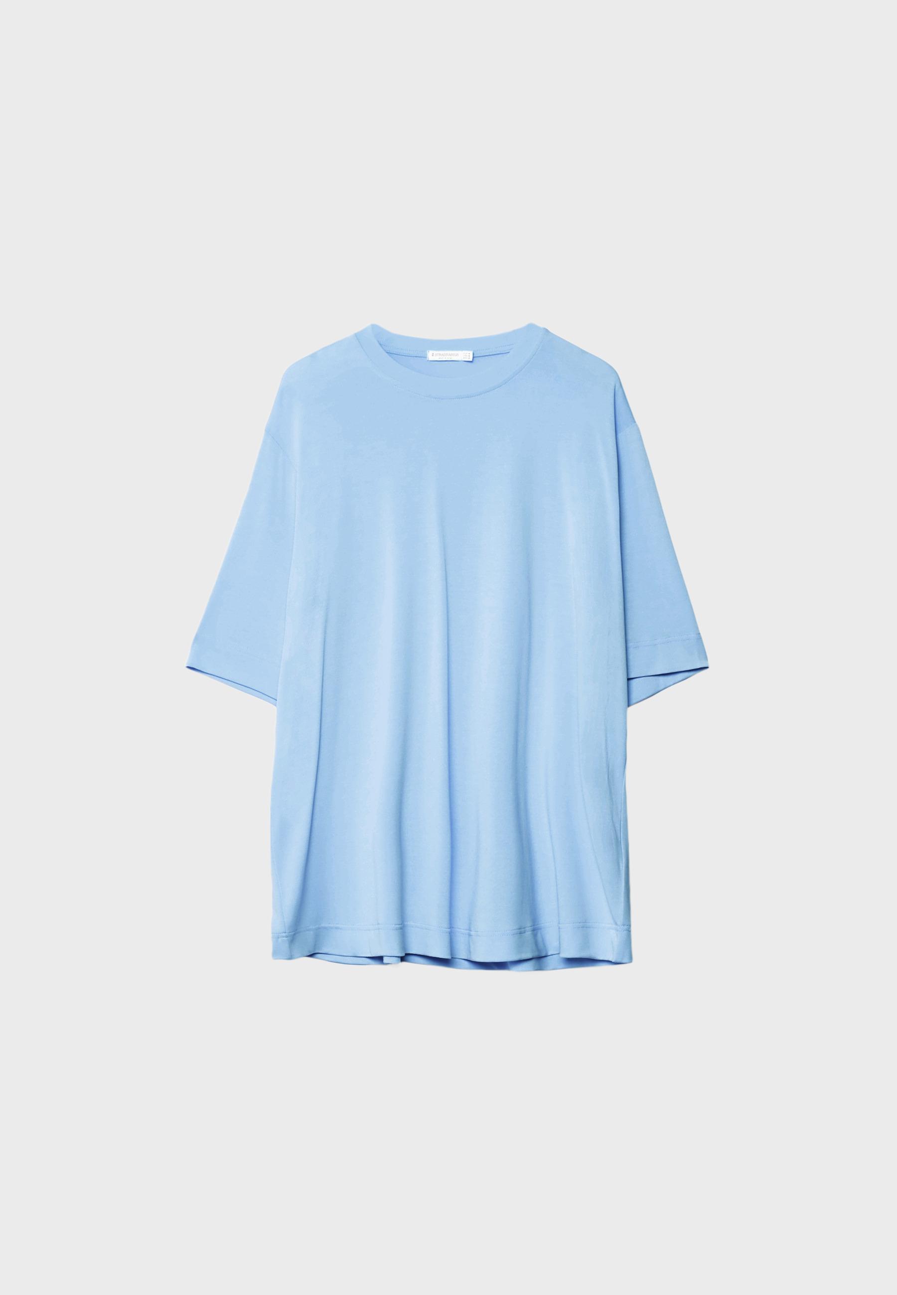 Soft-touch oversize turtleneck — Sky blue