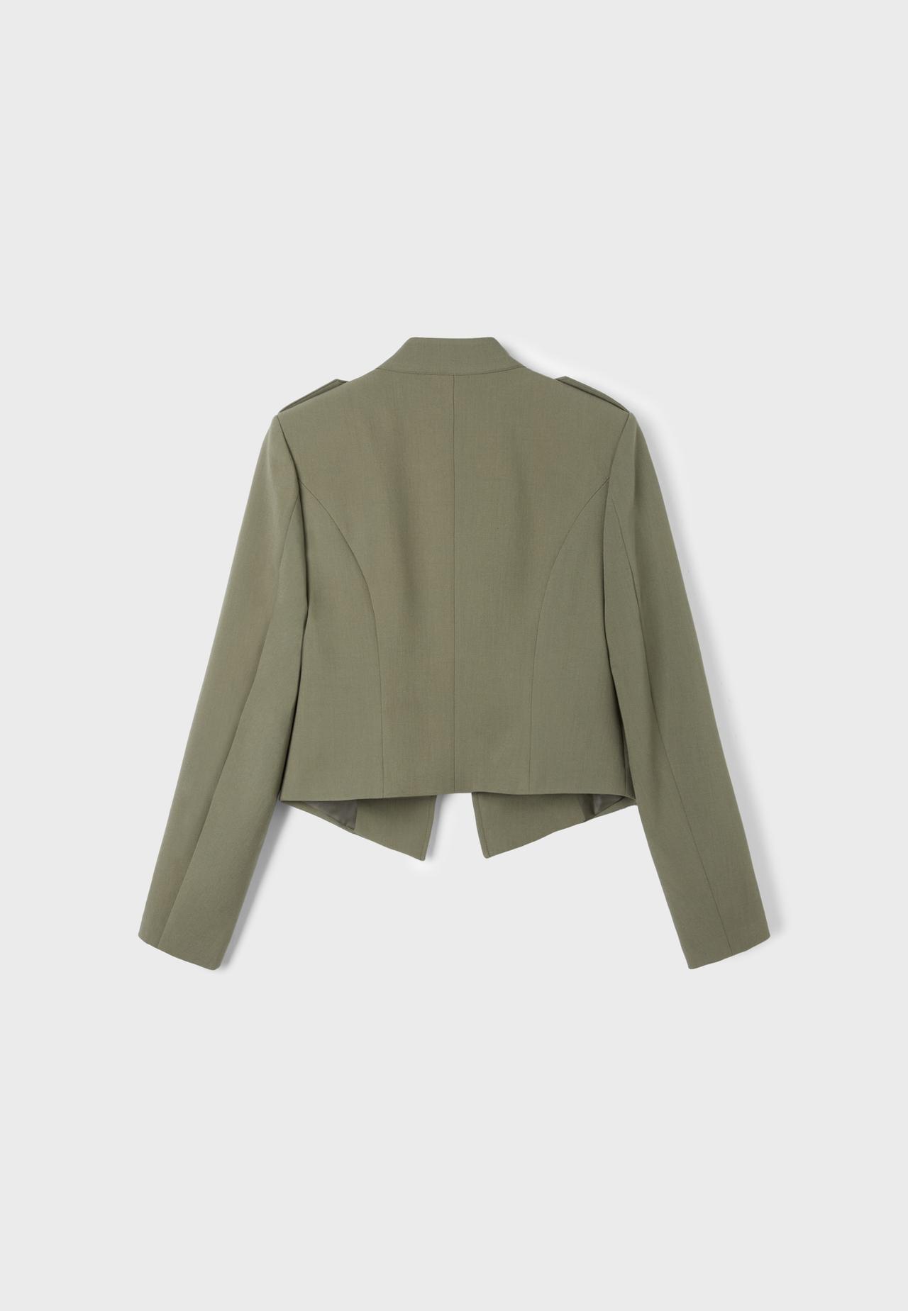 Metal button blazer — Khaki