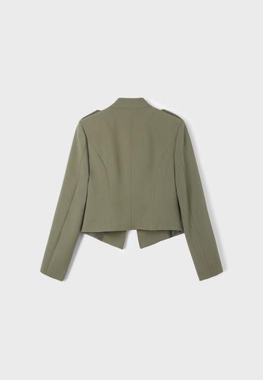 Metal button blazer — Khaki 8