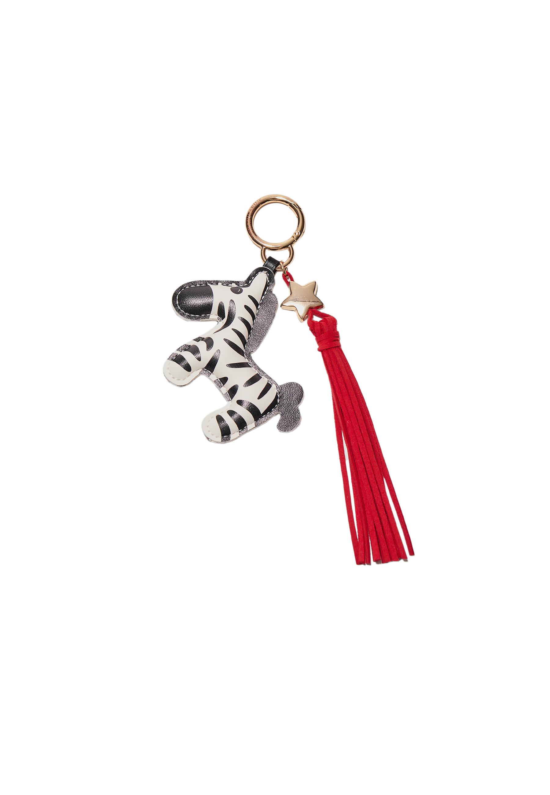 Zebra charm keyring — White