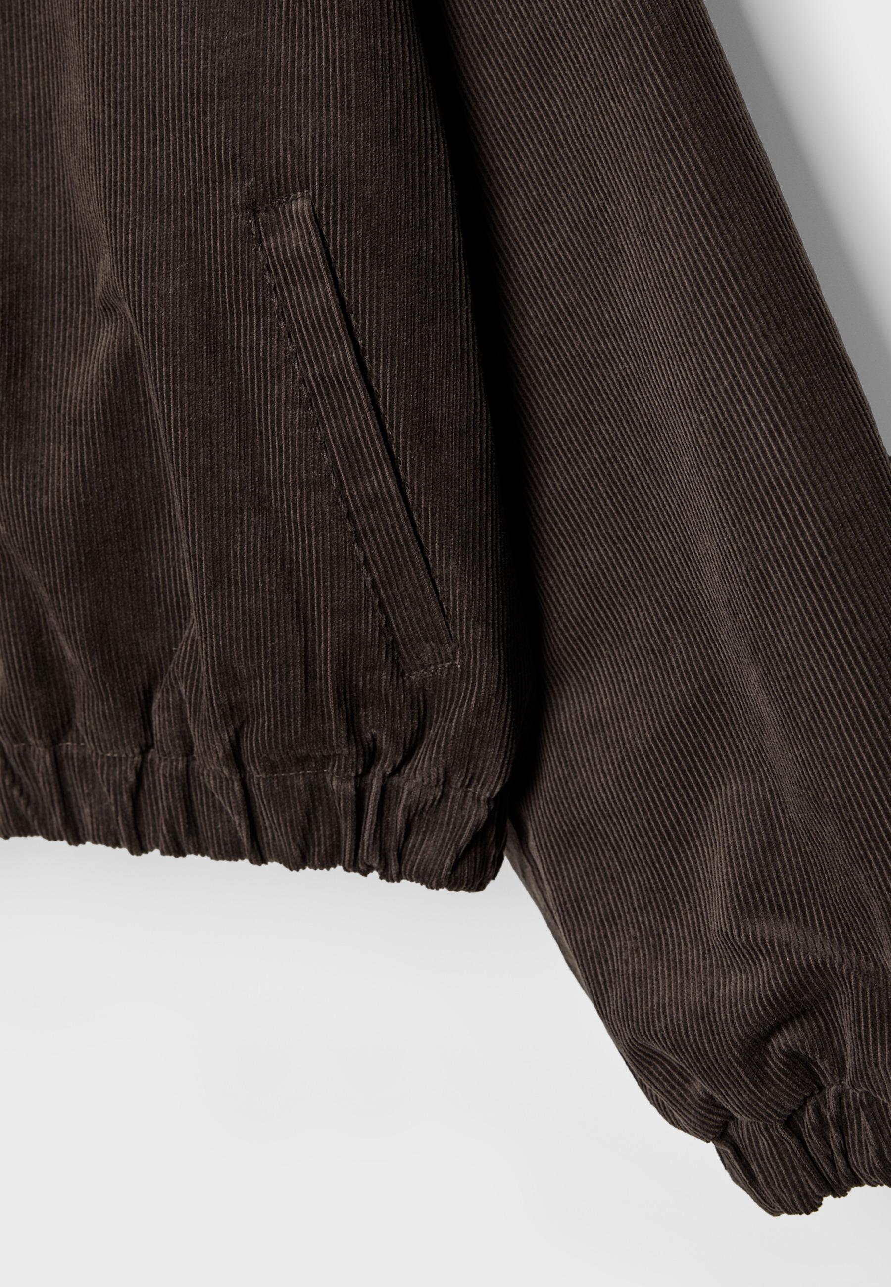 Corduroy Padded Jacket — Brown
