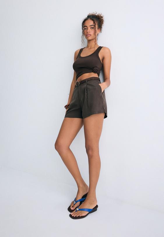 flowing belted shorts