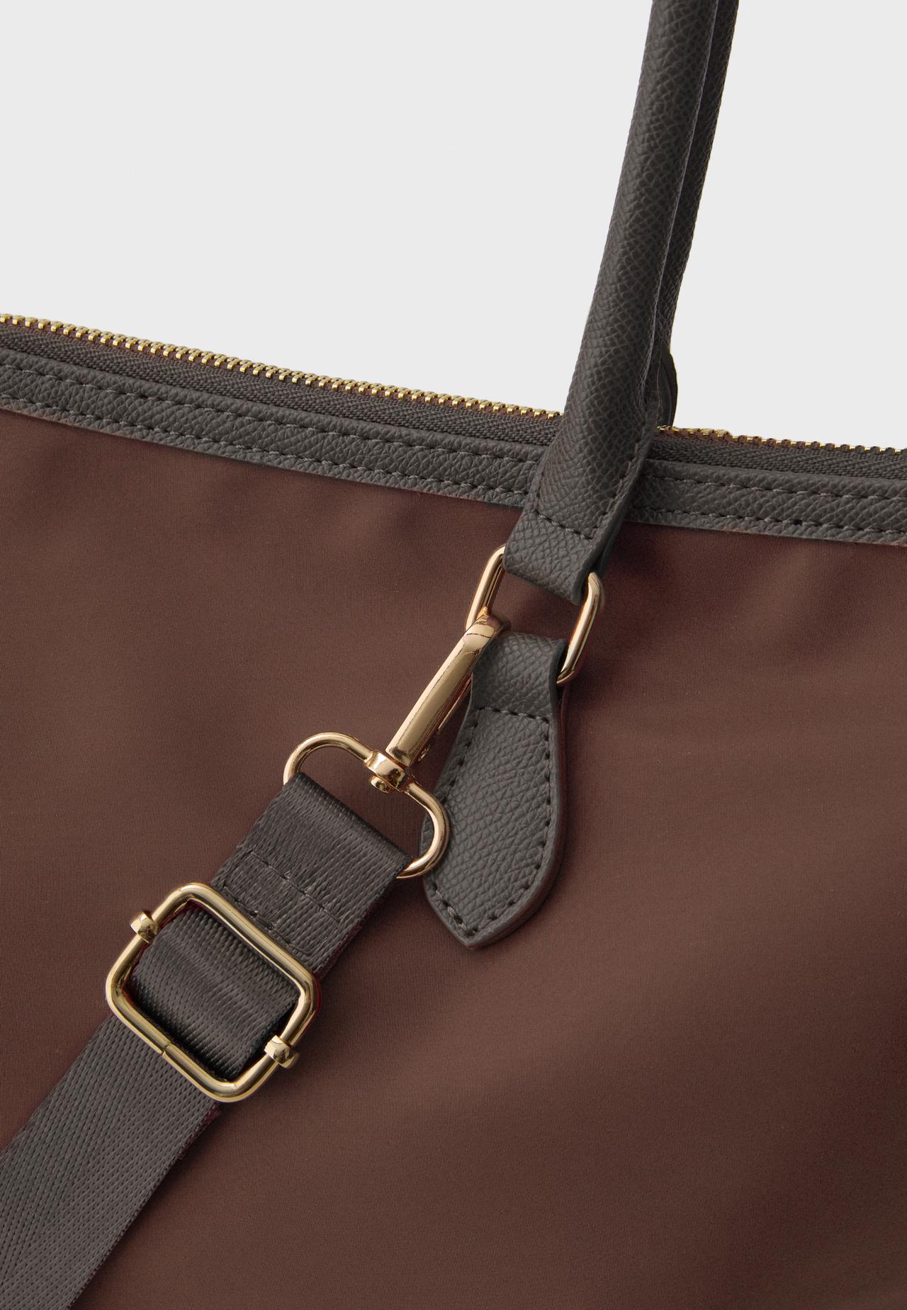 Contrast crossbody shopper bag — Brown