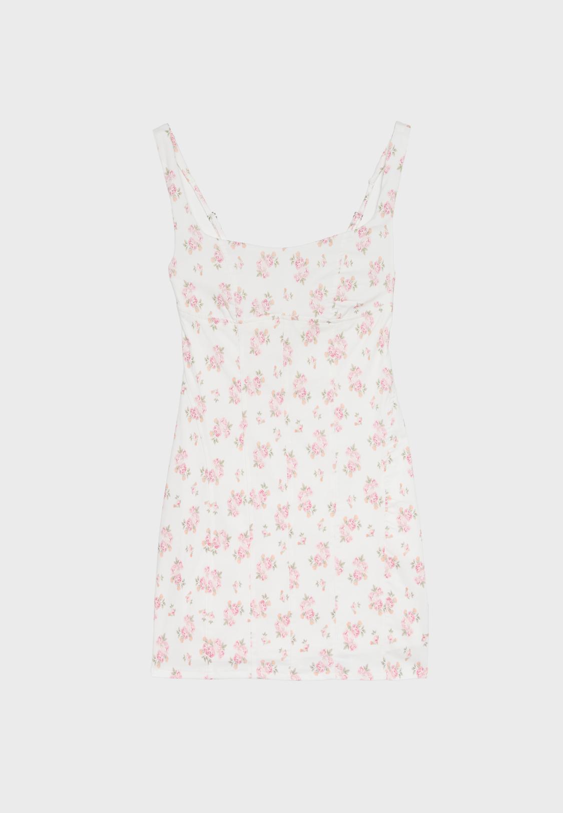 Stradivarius Short Bodice Dress Pale Pink M Stradivarius Short Bodice Dress Pale Pink M
