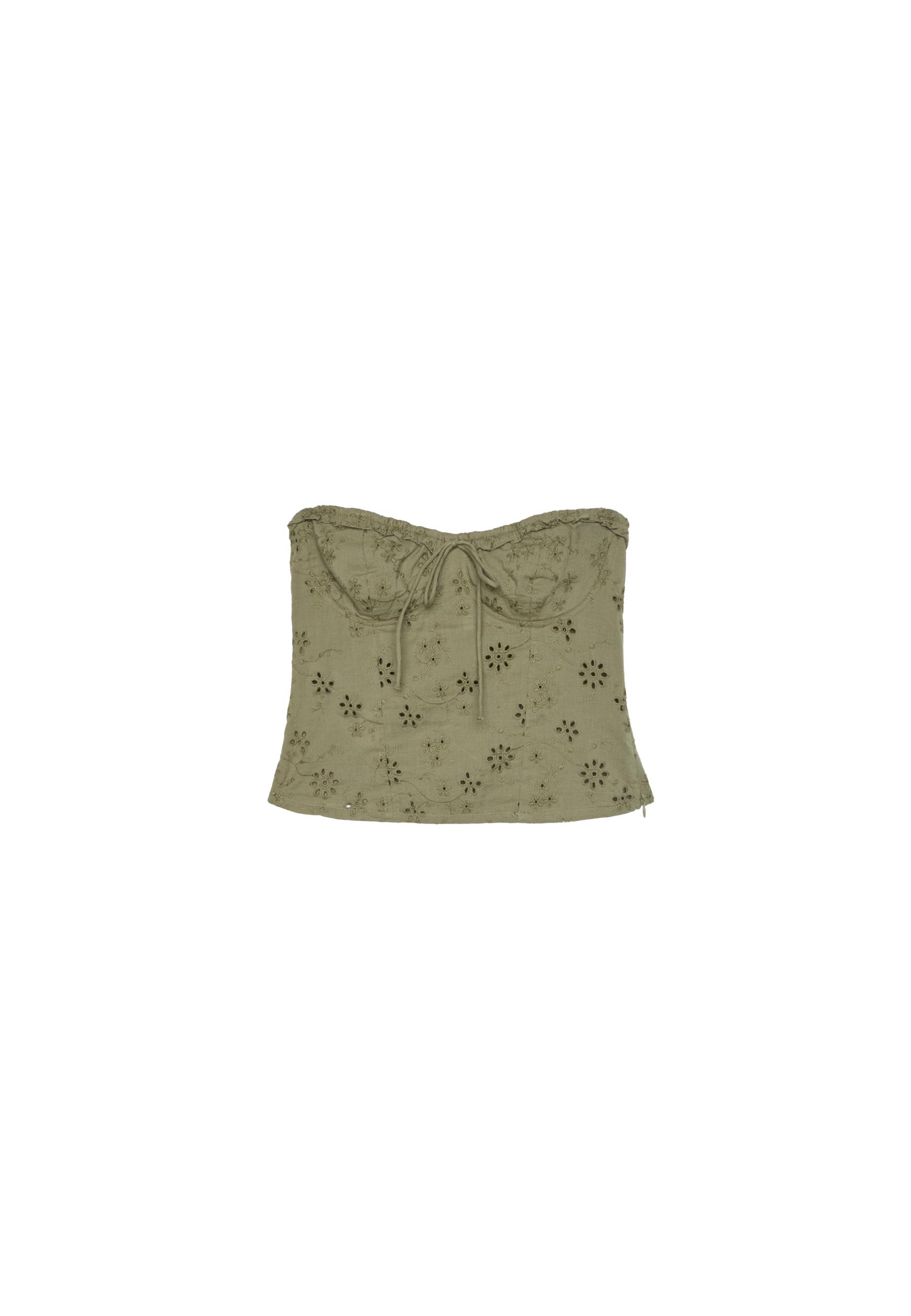 Corset bustier top — Khaki