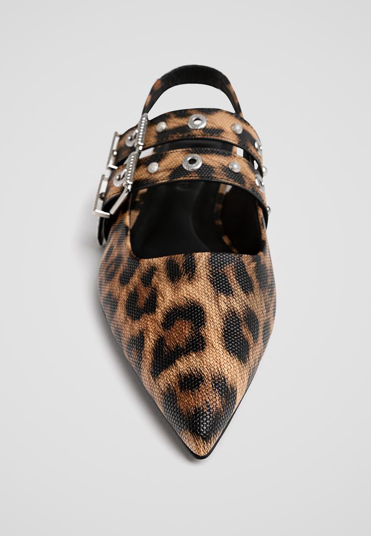 zapatos planos print leopardo