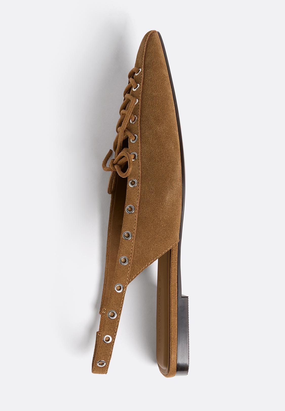 Chaussures plates en cuir à lacets