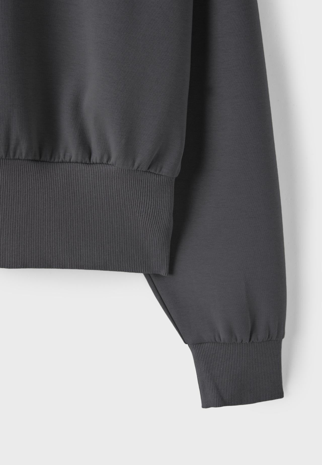Cropped sweatshirt with waistband — Dark grey