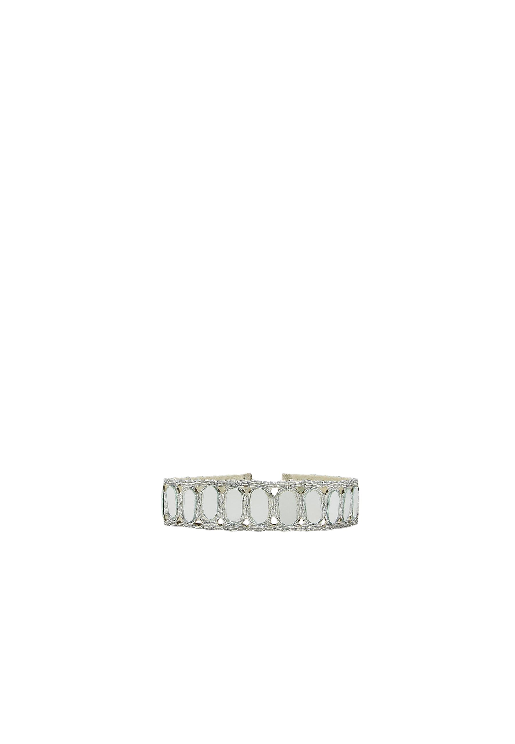 Choker necklace with mini mirrors — Grey