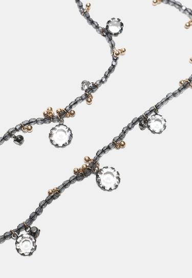 Beaded necklace — Grey 3