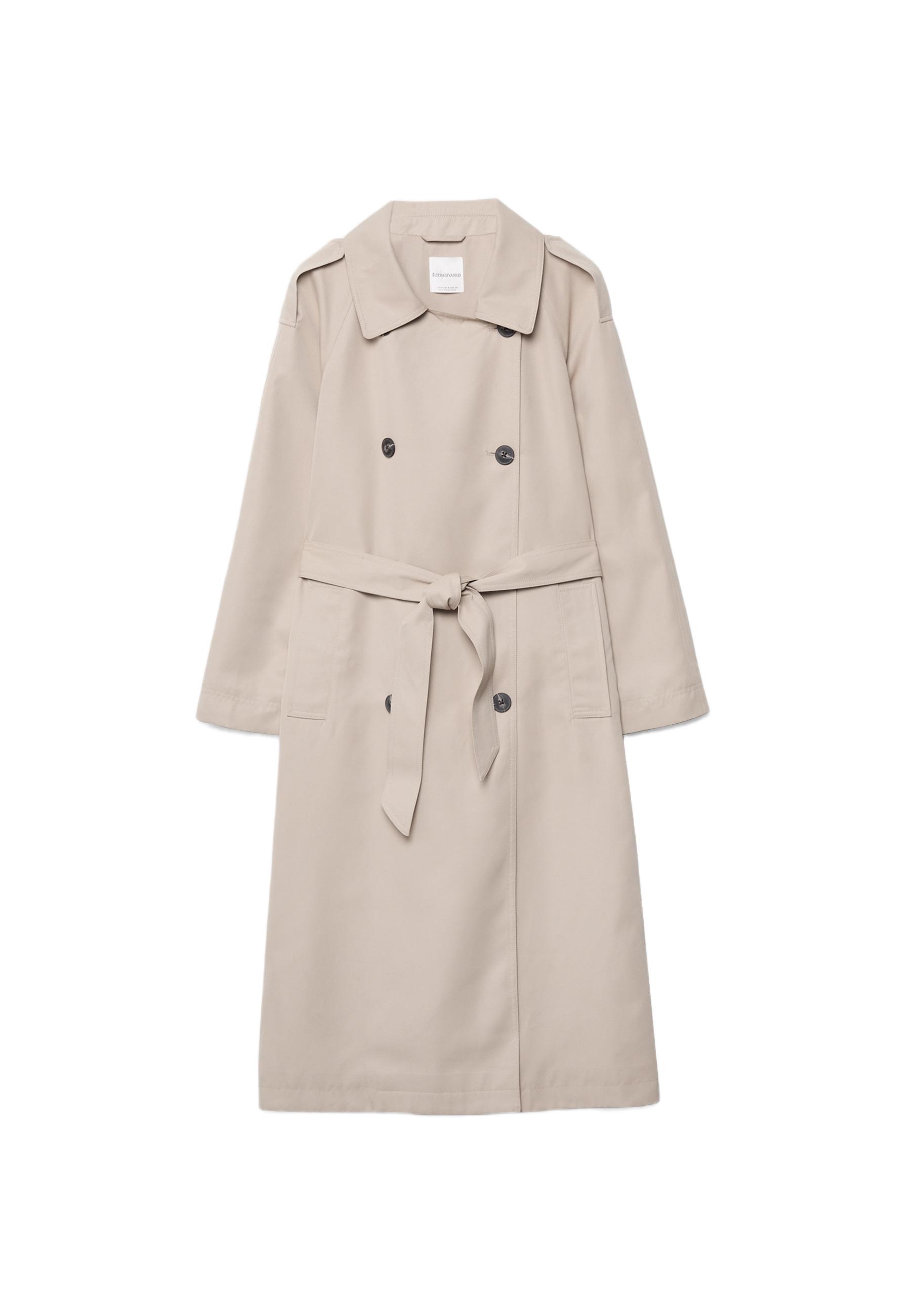 Long flowing trench coat — Stone