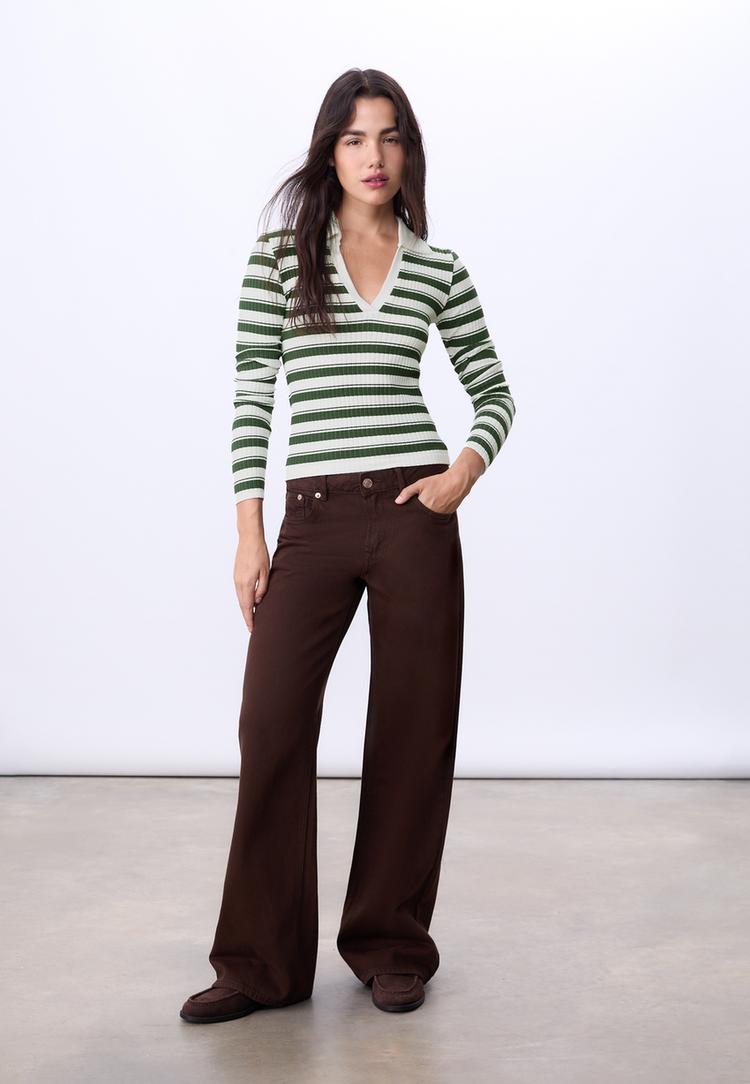 striped seamless polo t shirt