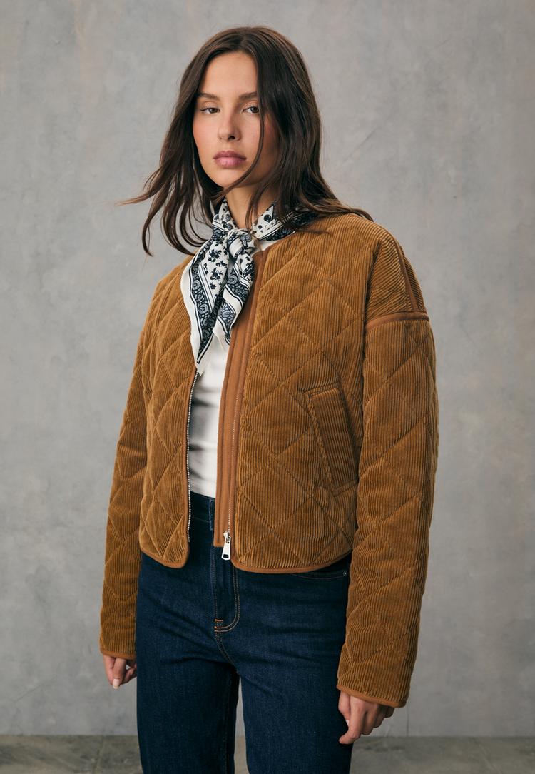 corduroy puffer jacket