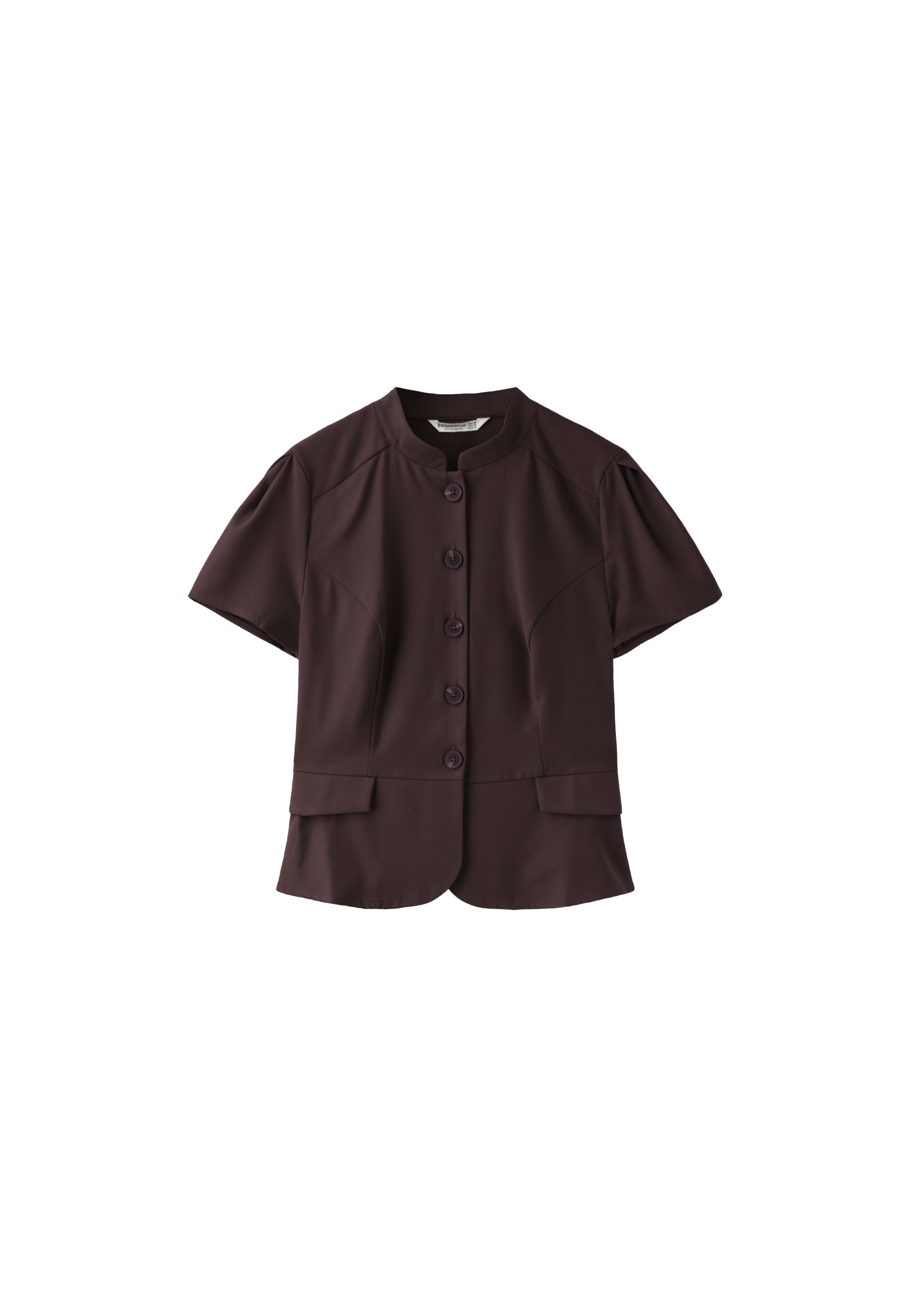 Fitted short sleeve shirt — Brown