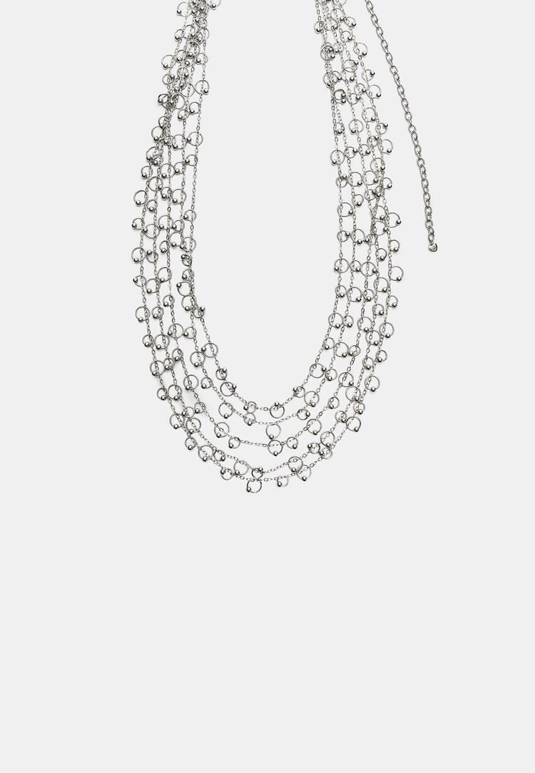maxi collar cadenas y abalorios