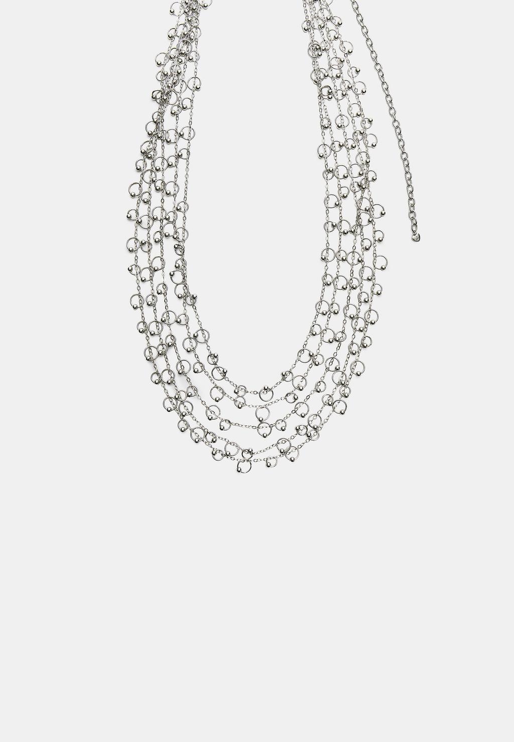 Maxi collar cadenas y abalorios