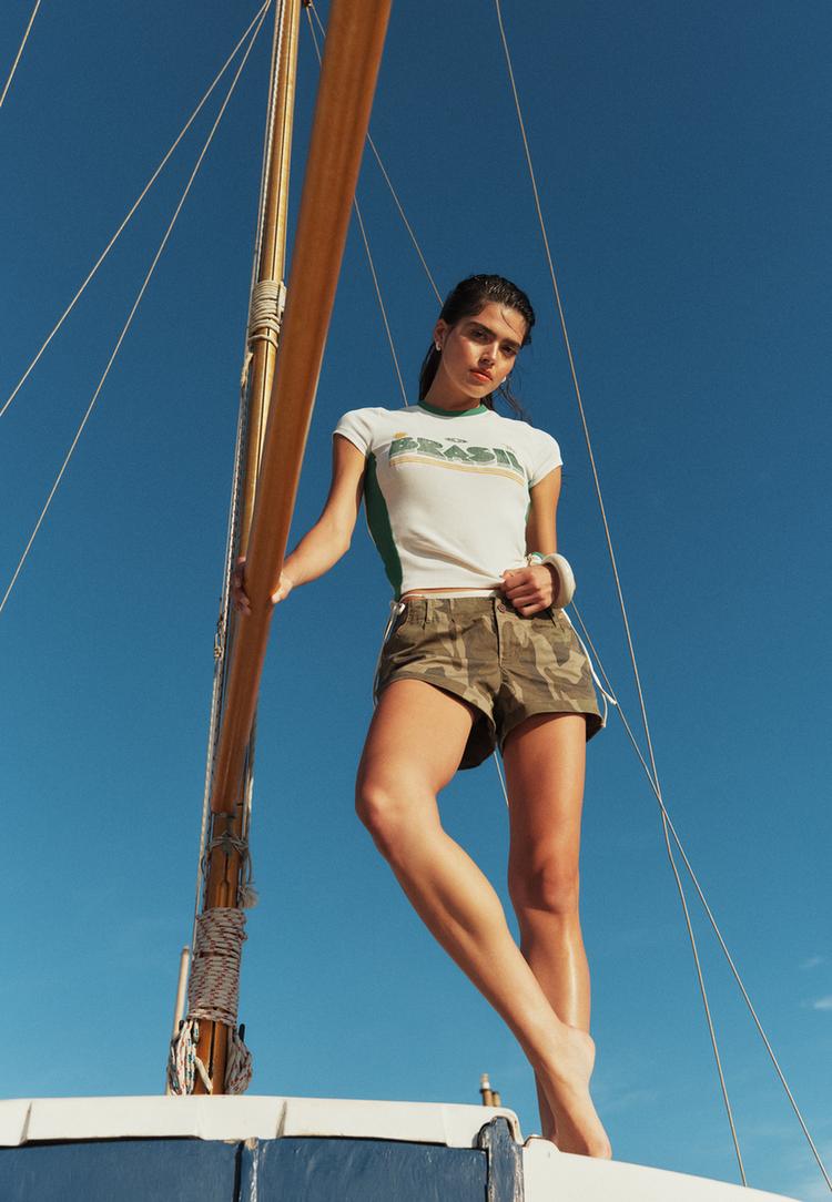 regular fit short met camouflageprint