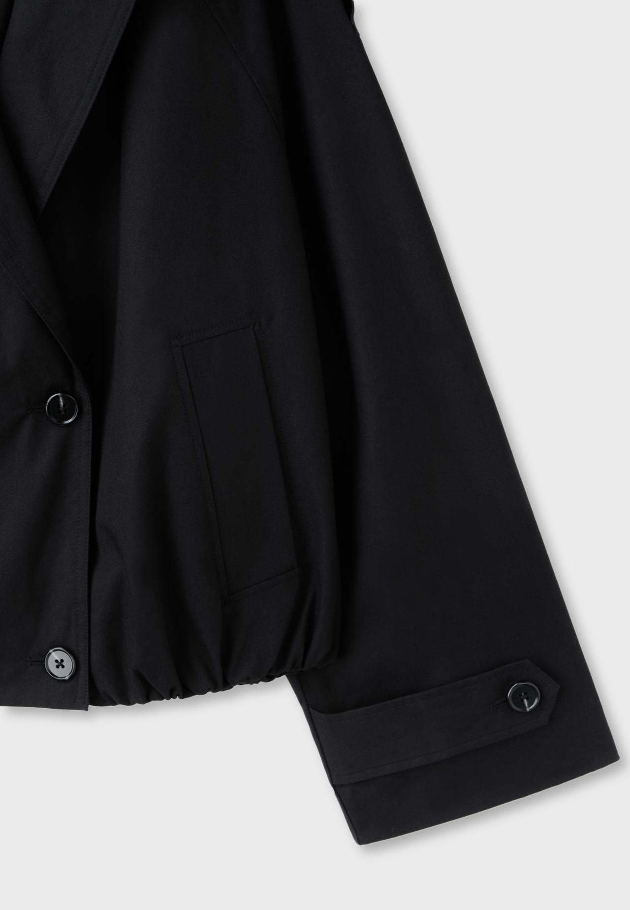 Shawl neck balloon trench coat — Black