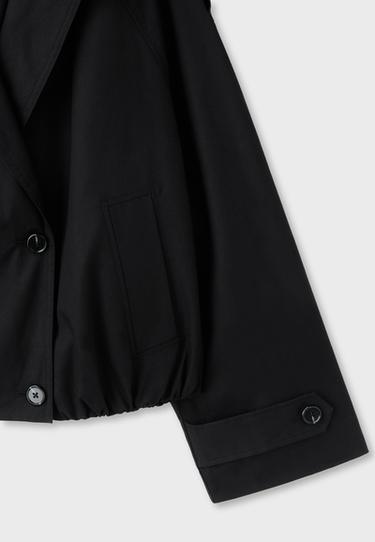 Shawl neck balloon trench coat — Black 9