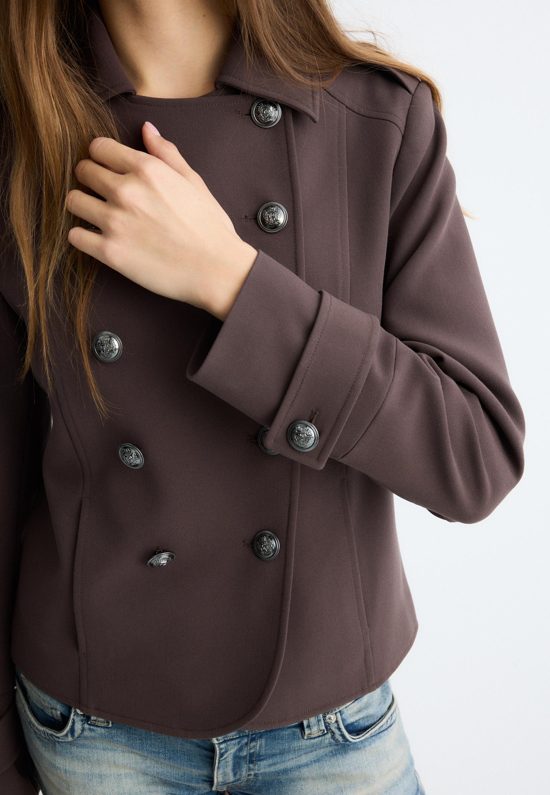 Blazer with engraved buttons — Brown