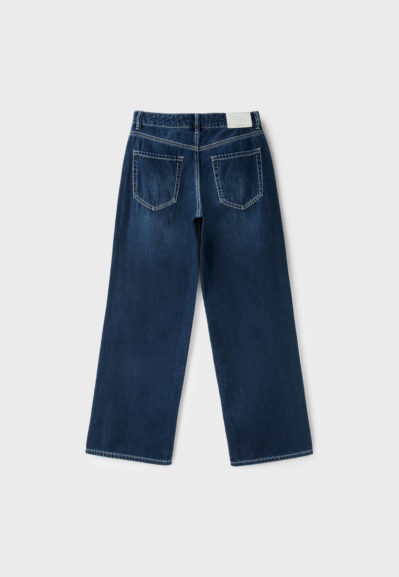 D91 low-rise wide-leg jeans — RINSE BLUE DENIM