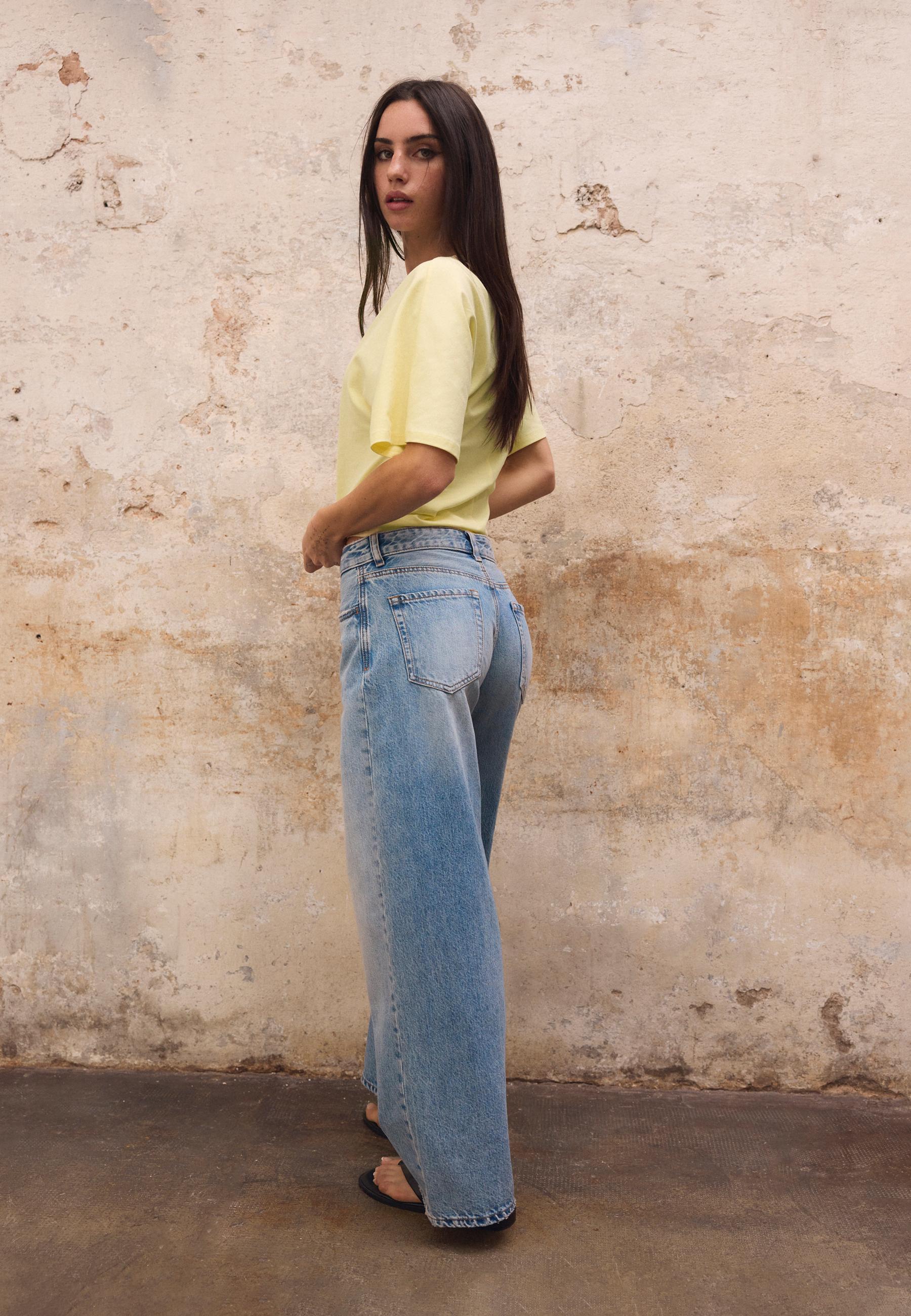 Wide-leg jeans — MEDIUM LIGHT BLUE DENIM