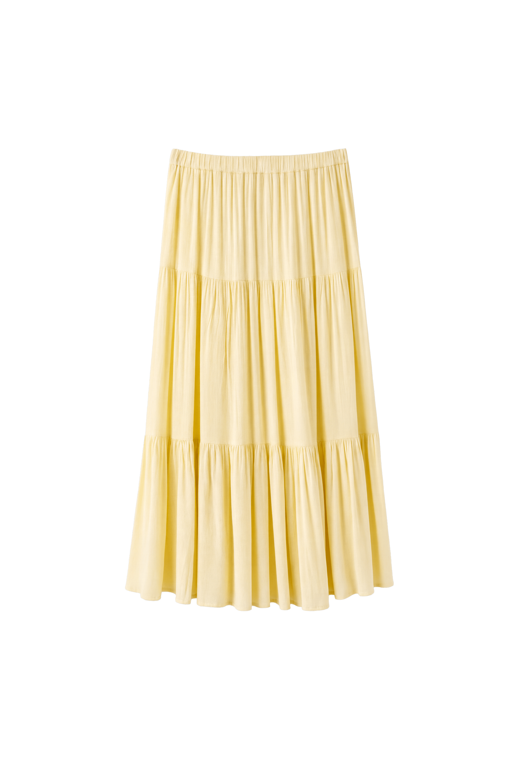 Peasant midi skirt — Pastel yellow