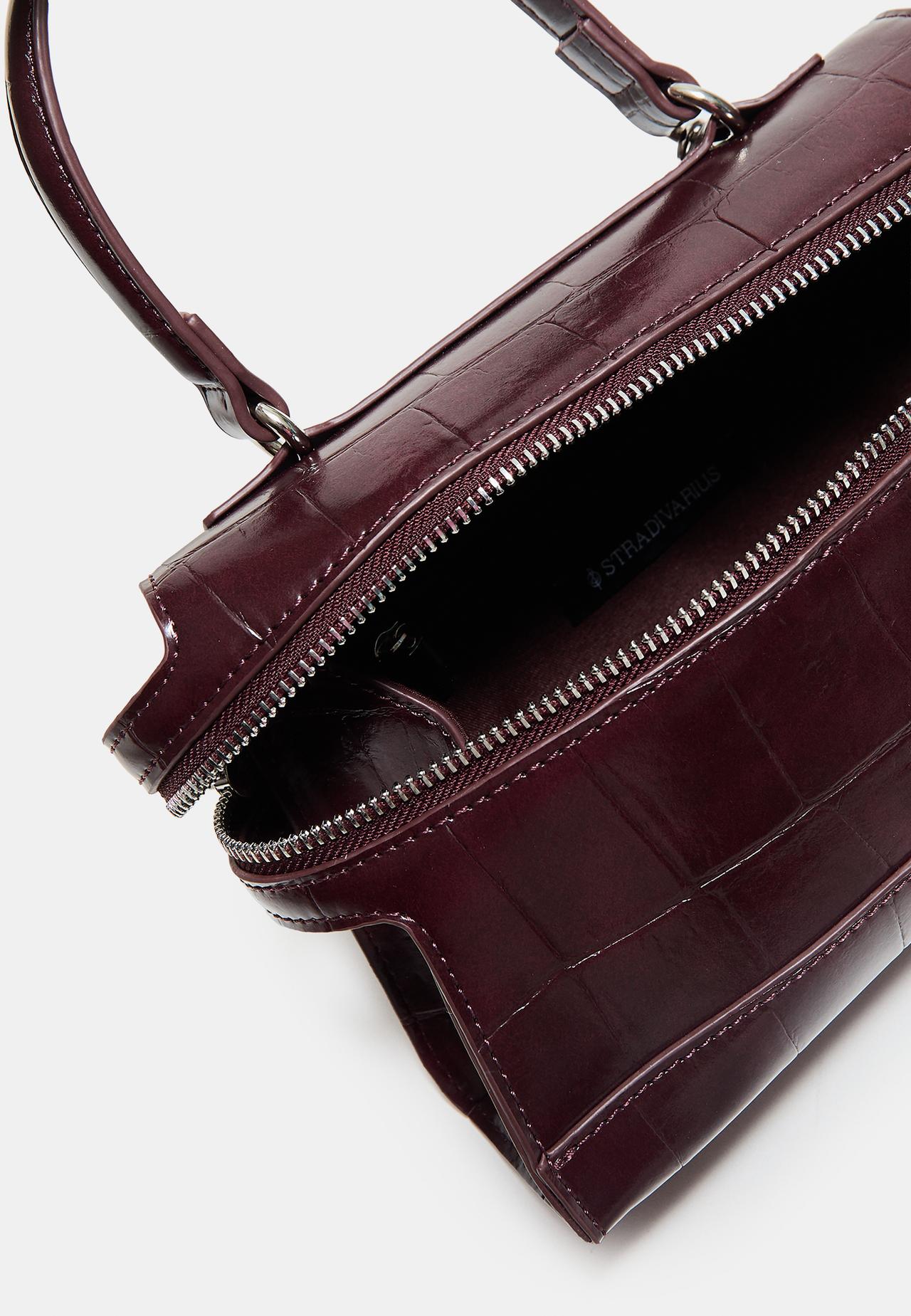 Mini coconut effect crossbody bag — Burgundy
