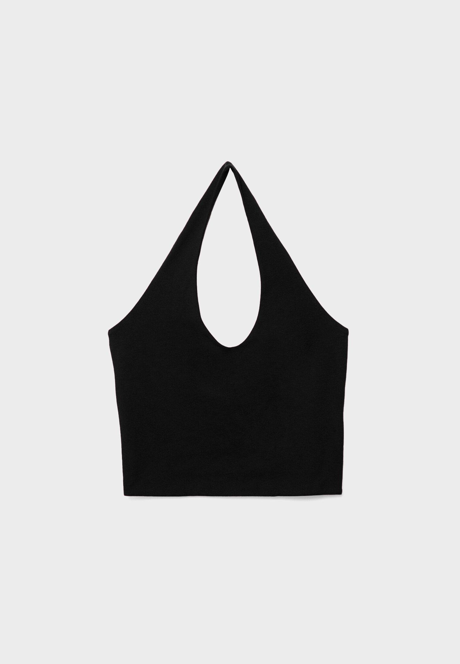 Halter crop top — Black