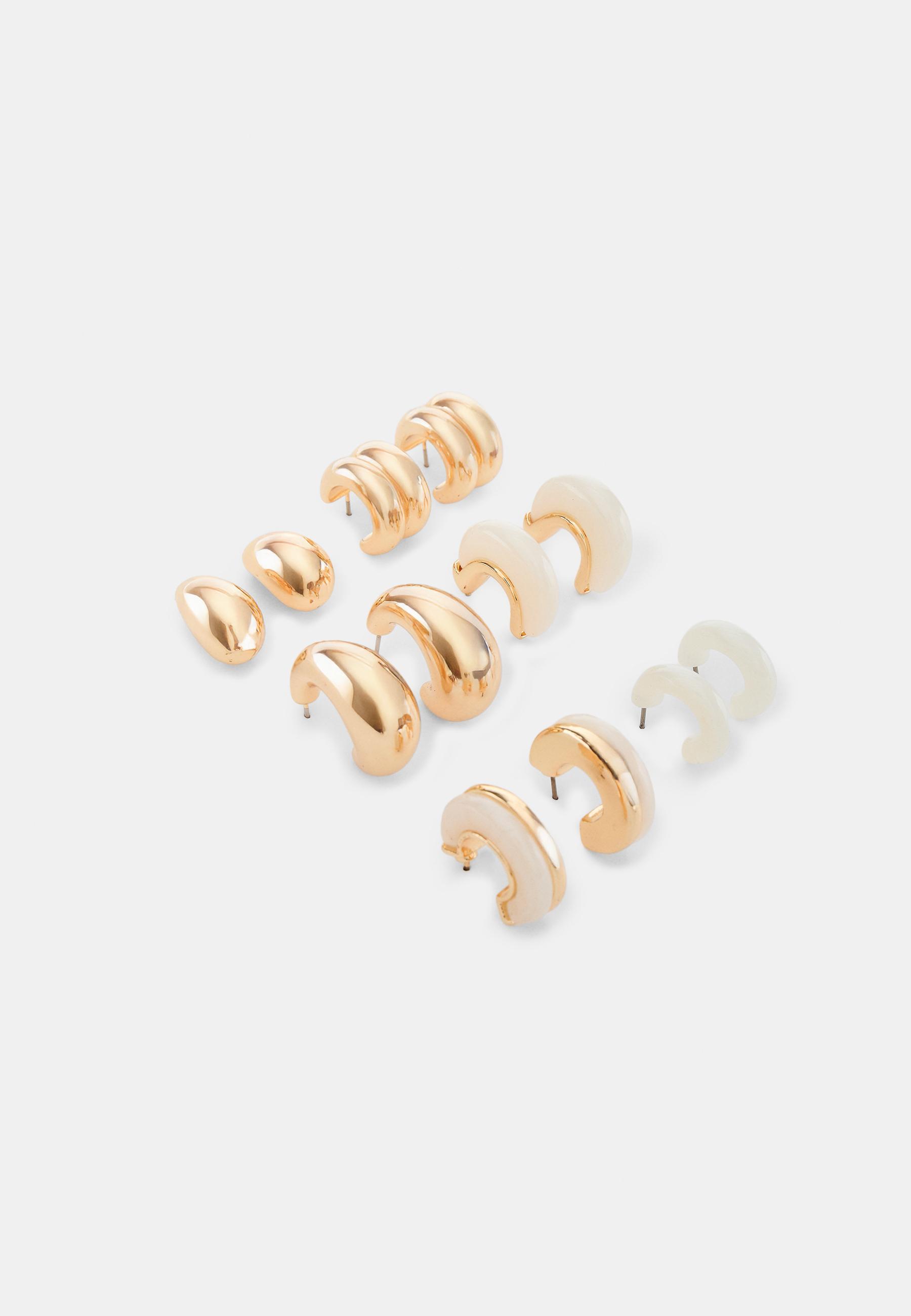 Set of 6 resin earrings — Gold
