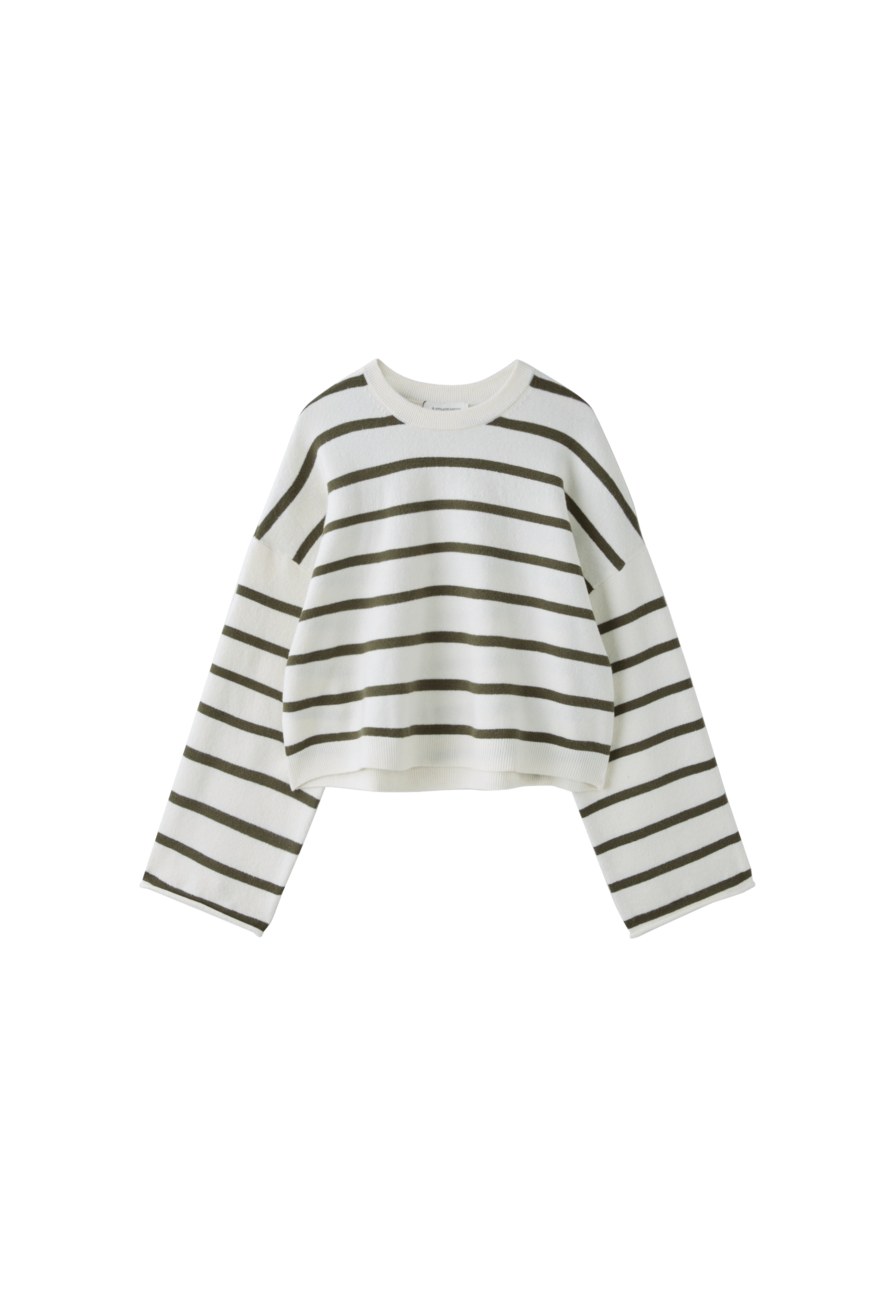 Wide sleeve cropped knit jumper — Vanilla