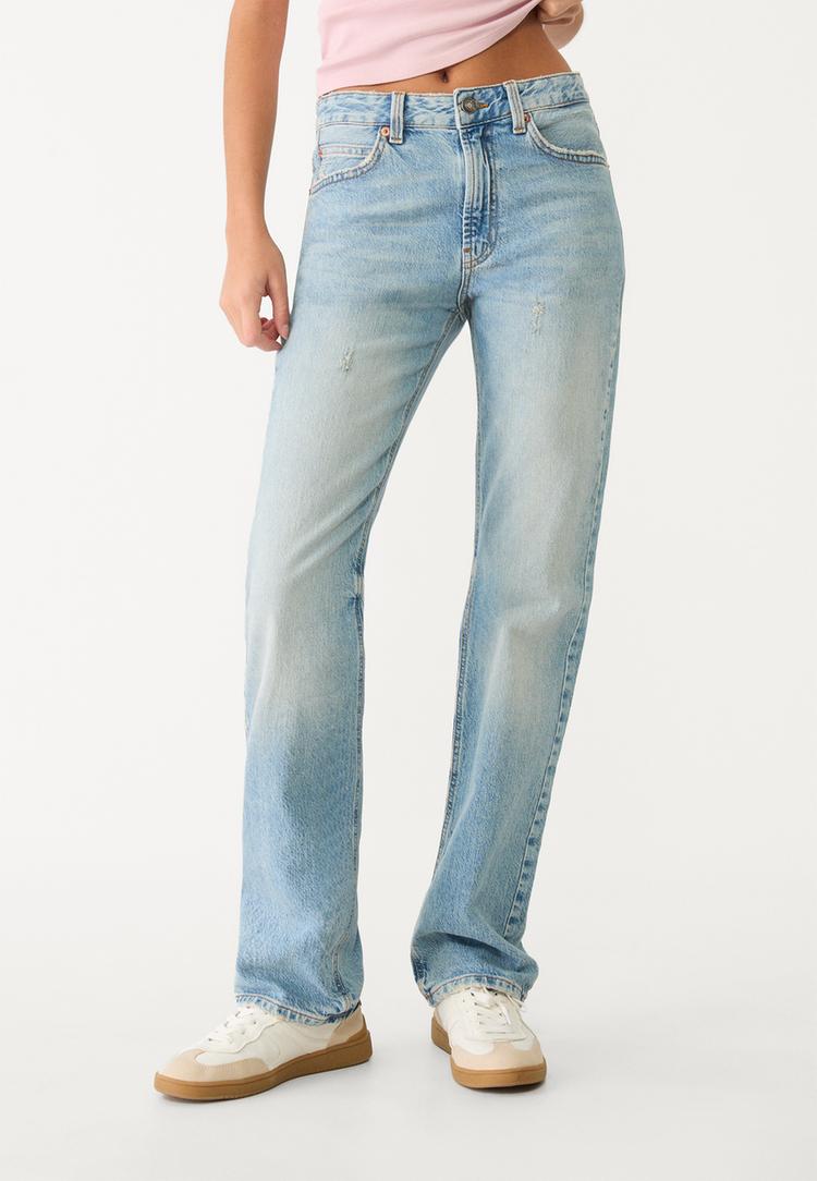 D98 straight-leg vintage effect jeans - Women's fashion | Stradivarius ...