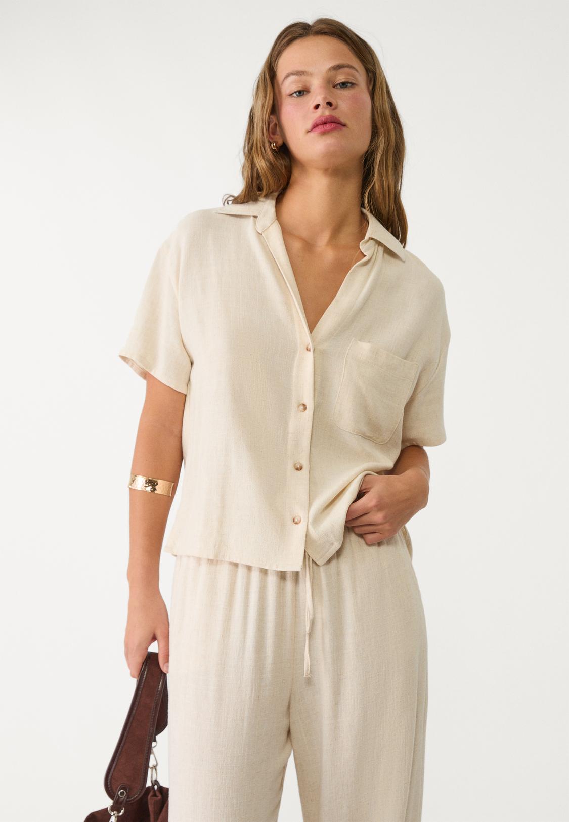 Chemises Tunisienne Femme Chemise à Manches Courtes En Lin