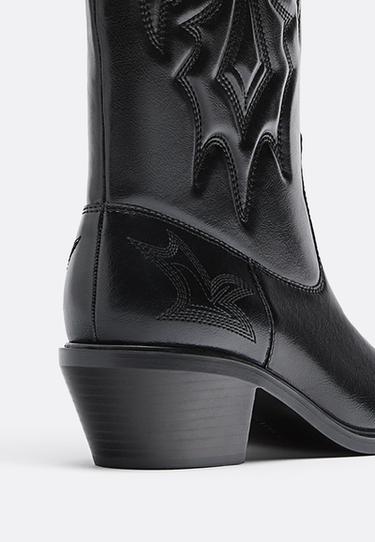Cowboy heeled boots — BLACK  4
