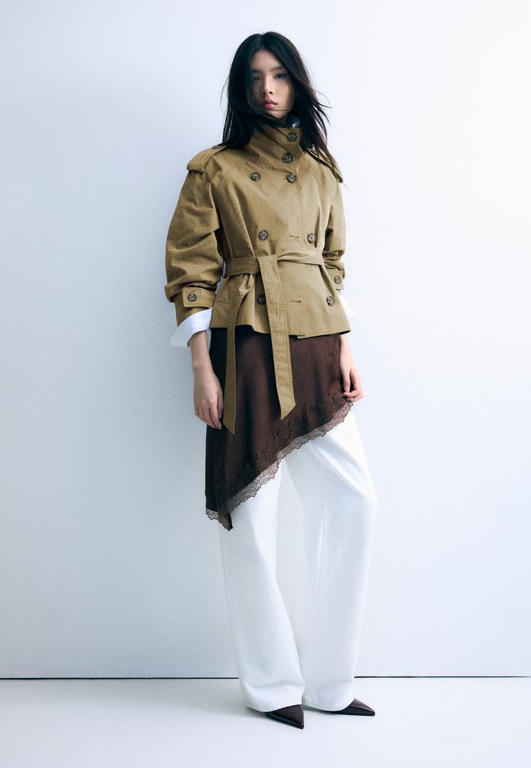 trench collo alto cintura