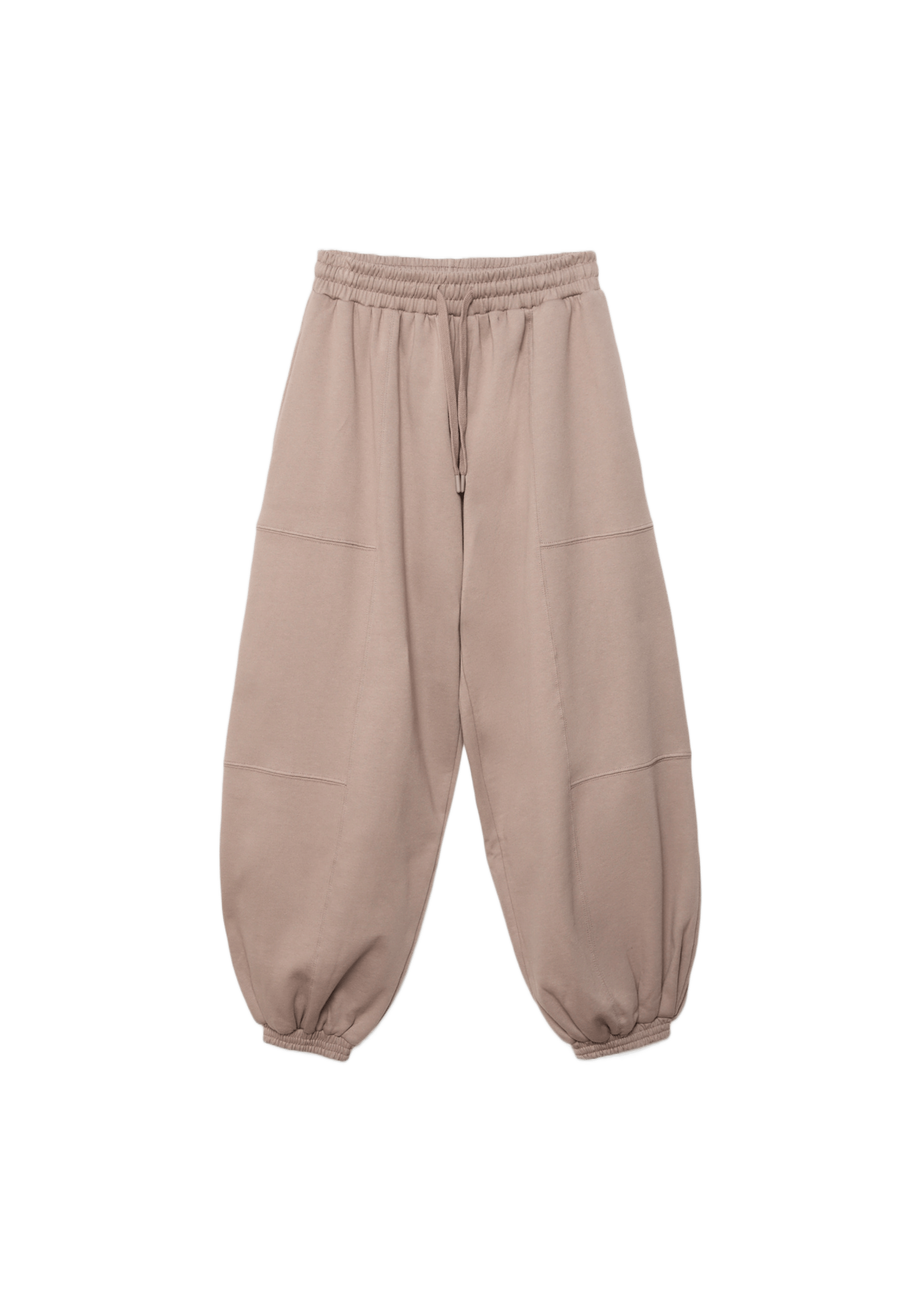 Plush balloon jogger trousers — Beige