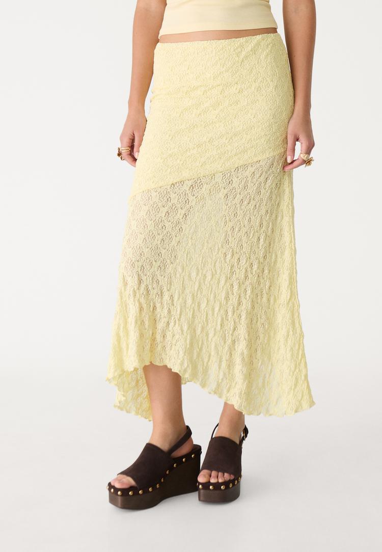 falda midi encaje