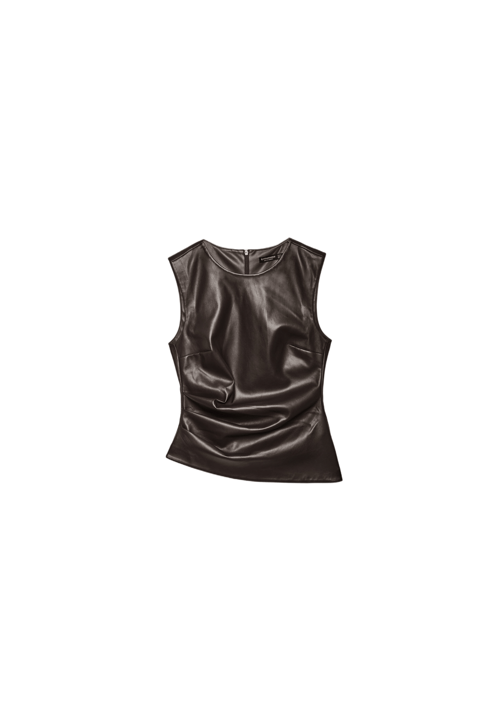 Sleeveless leather effect top