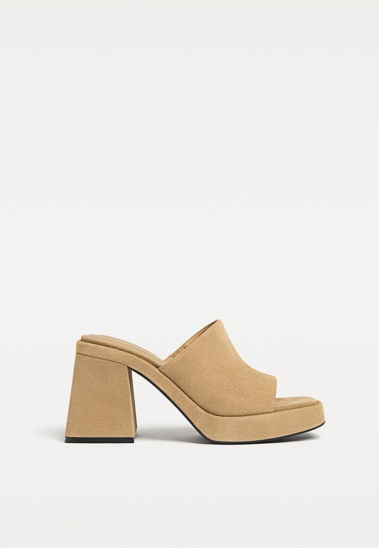 sandalia tacon piel plataforma