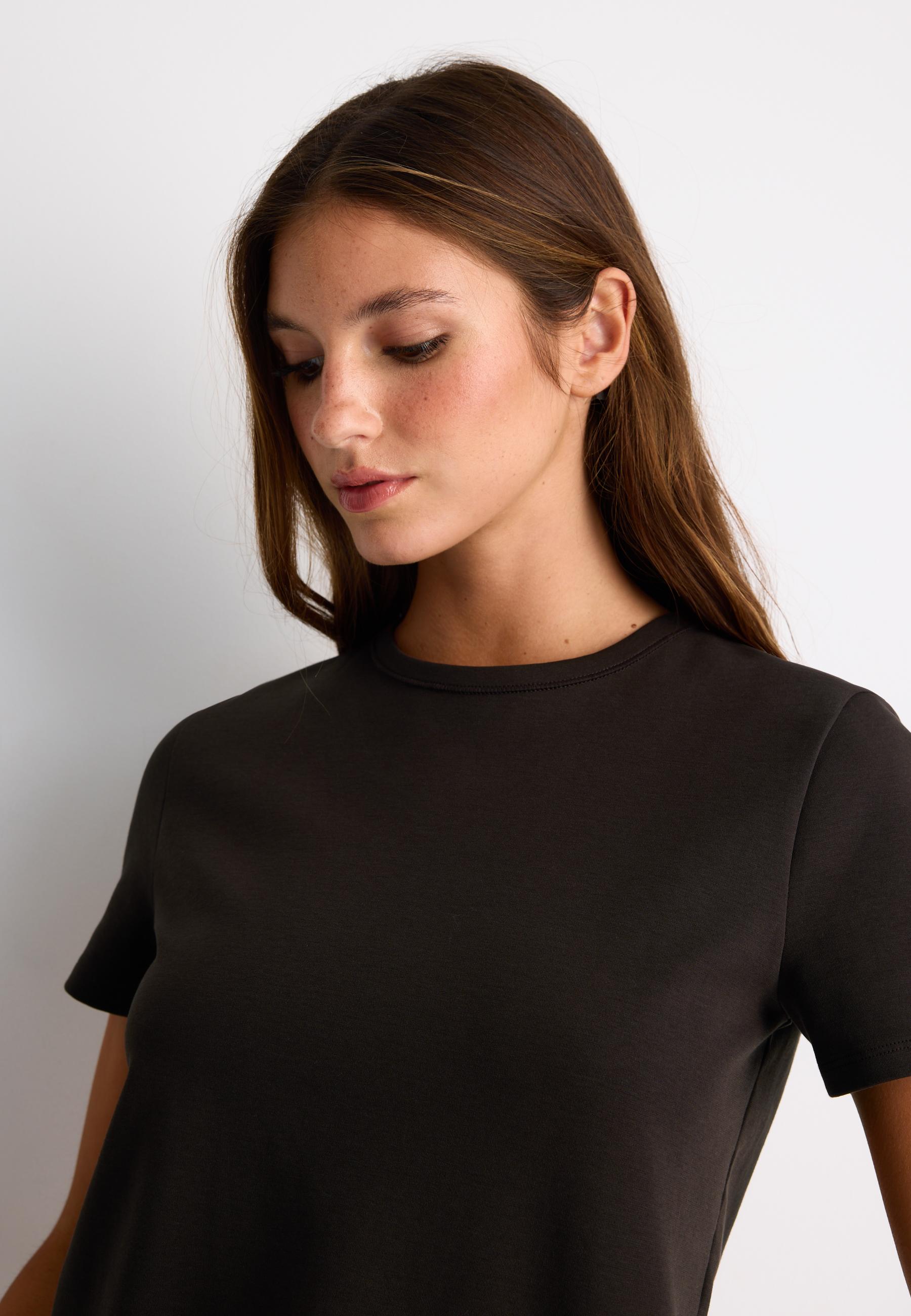 Basic regular fit soft-touch T-shirt — Brown