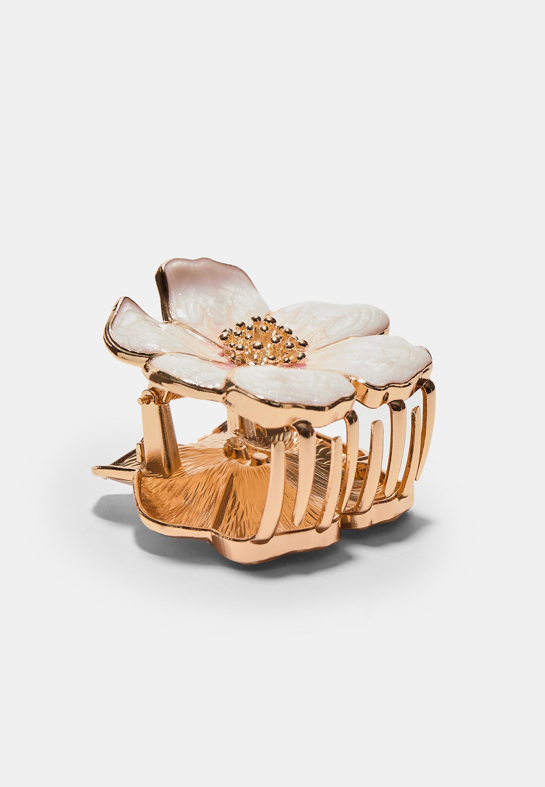 Metallic flower hair clip - Women's fashion | Stradivarius Romania